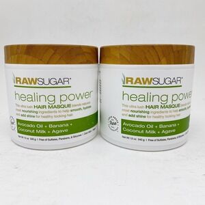 Lot of 2 Rawsugar Healing Power‎ Avocado Oil Banana Coconut Agave Hair Masque